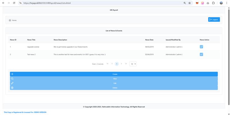 Events & News Manager